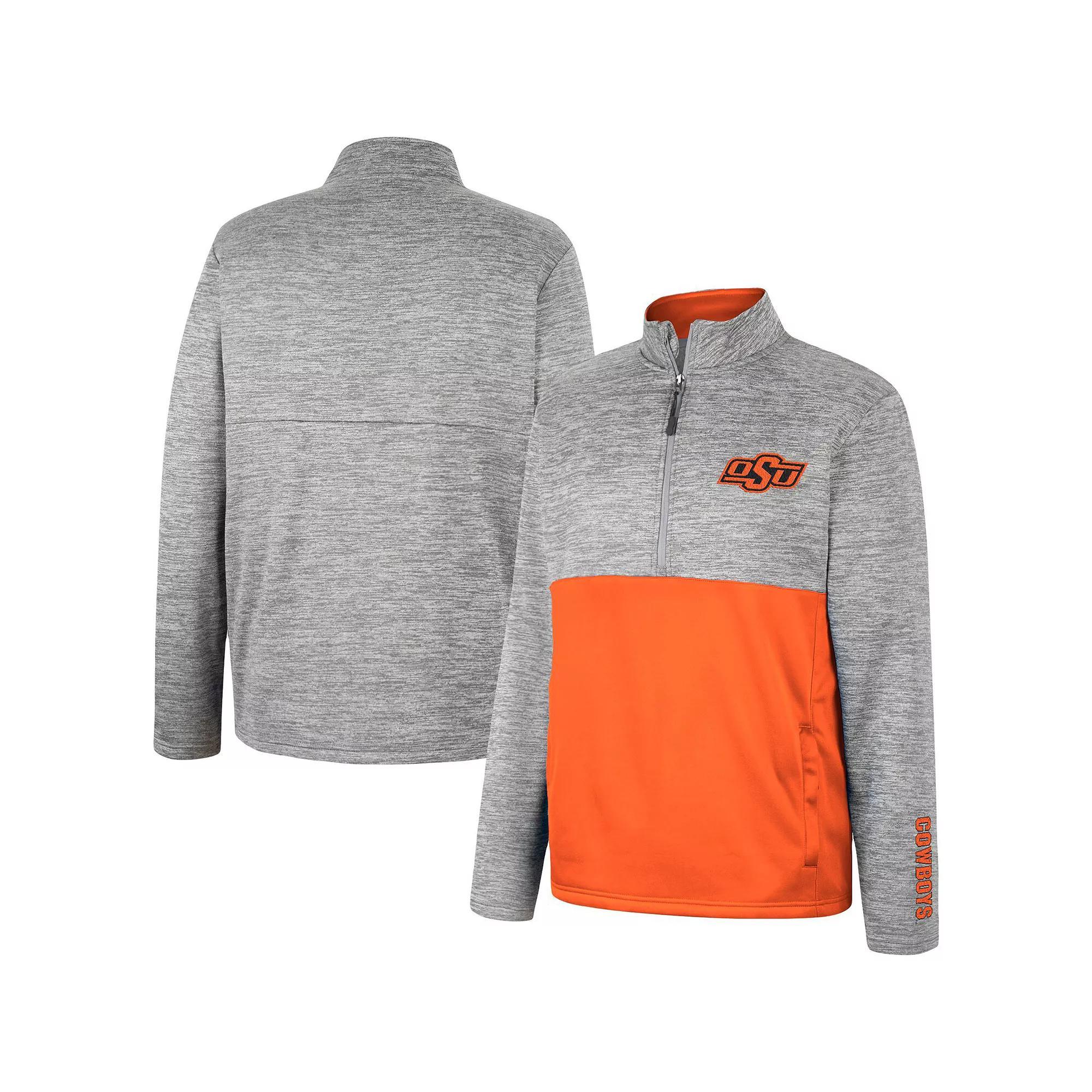 Men's Colosseum Heather Gray Oregon Ducks John Half-Zip Jacket, Size: Medium, Grey Product Image