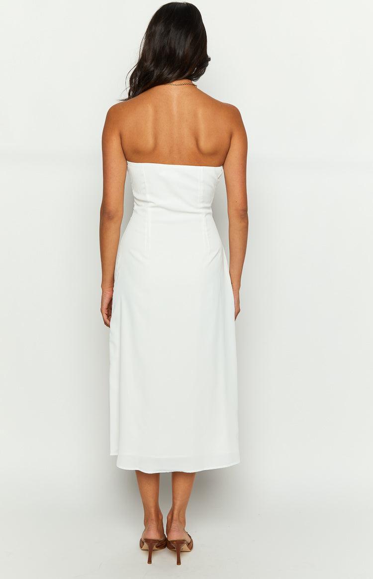 Dion White Strapless Midi Dress Product Image