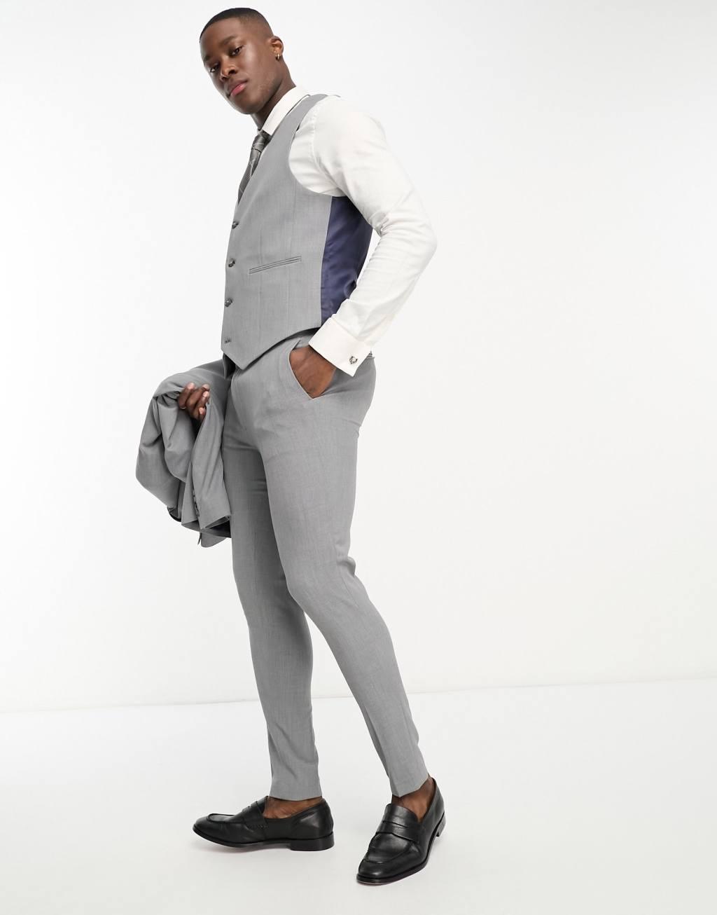 ASOS DESIGN super skinny suit pants in gray Product Image