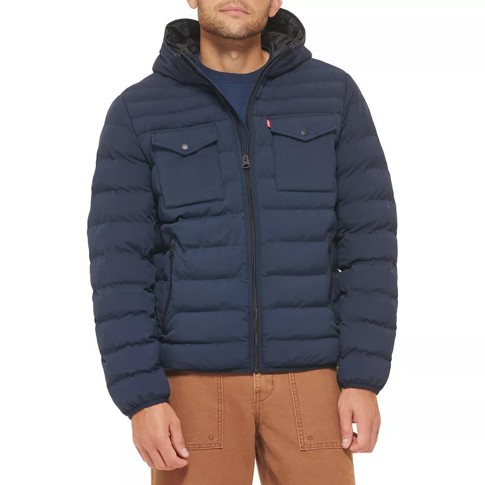 Men's Levi's® Stretch Two Pocket Quilted Hooded Jacket,  Product Image
