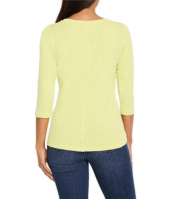 NIC + ZOE NZT Knit Boat Neck 3/4 Sleeve Tee Product Image