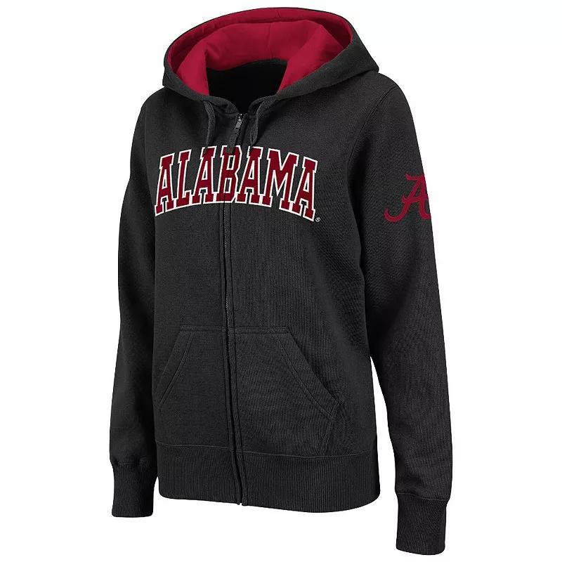 Women's Stadium Athletic Black Alabama Crimson Tide Arched Name Full-Zip Hoodie, Size: Medium Product Image