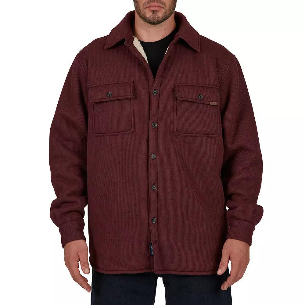 Mens Smiths Workwear Sherpa-Lined Heather Thermal Shirt Jacket Heather Red Product Image