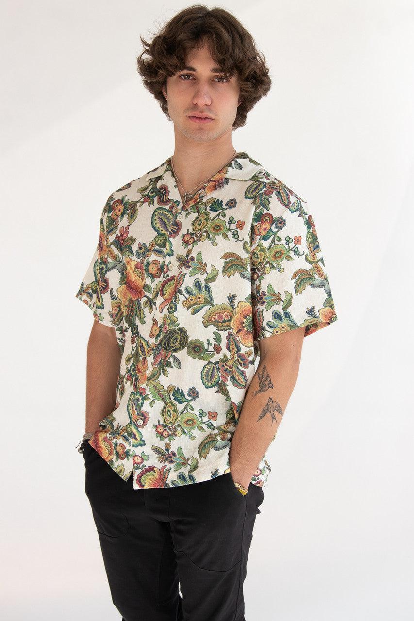 Tapestry Style Floral Button Up Shirt Product Image