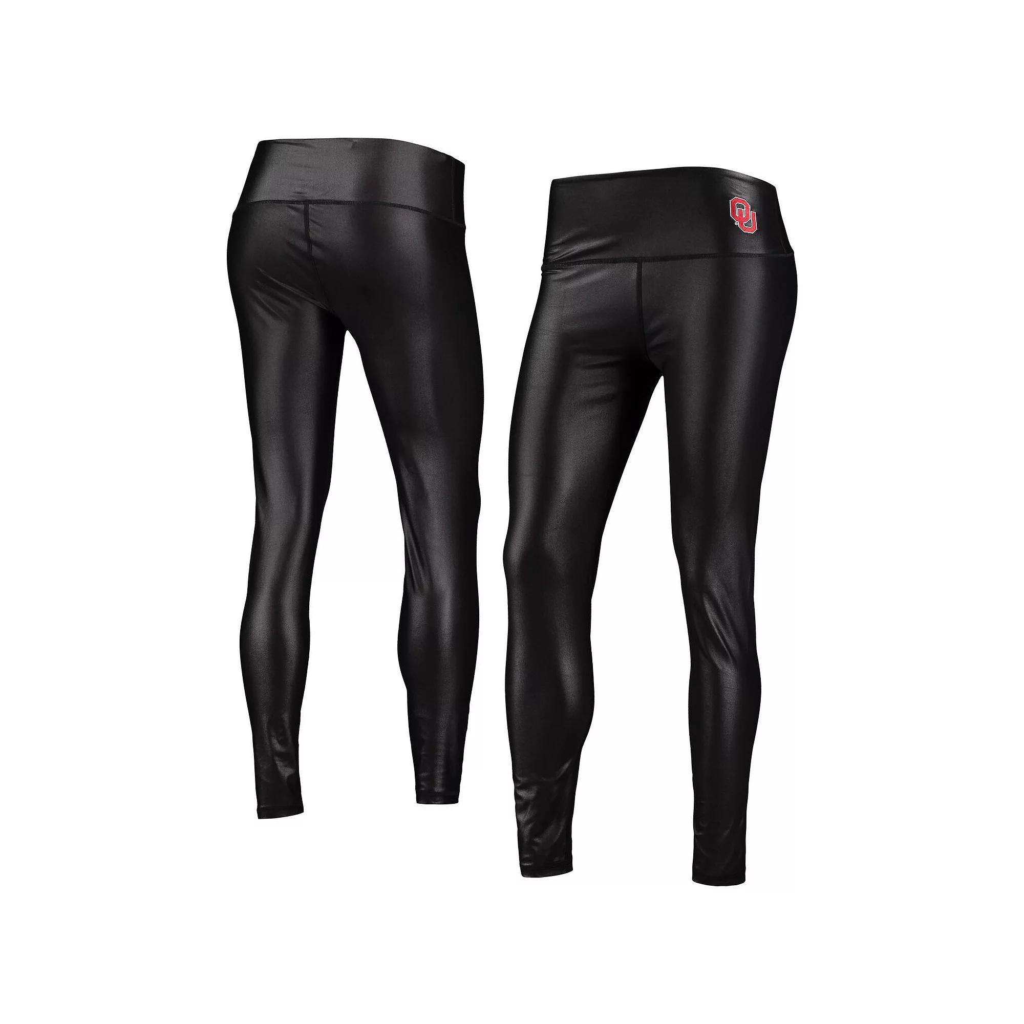 Women's ZooZatz Black Oklahoma Sooners Shine Liquid Leggings,  Product Image