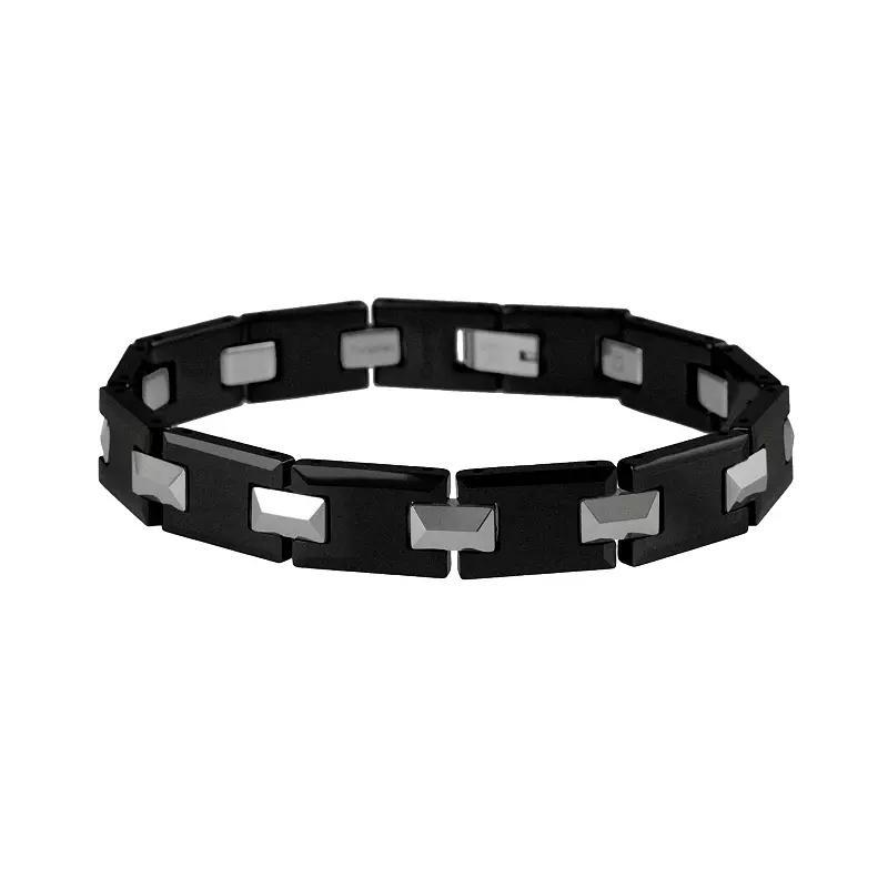 Tungsten and Black Ceramic Bracelet - Men, Mens, Multicolor Product Image