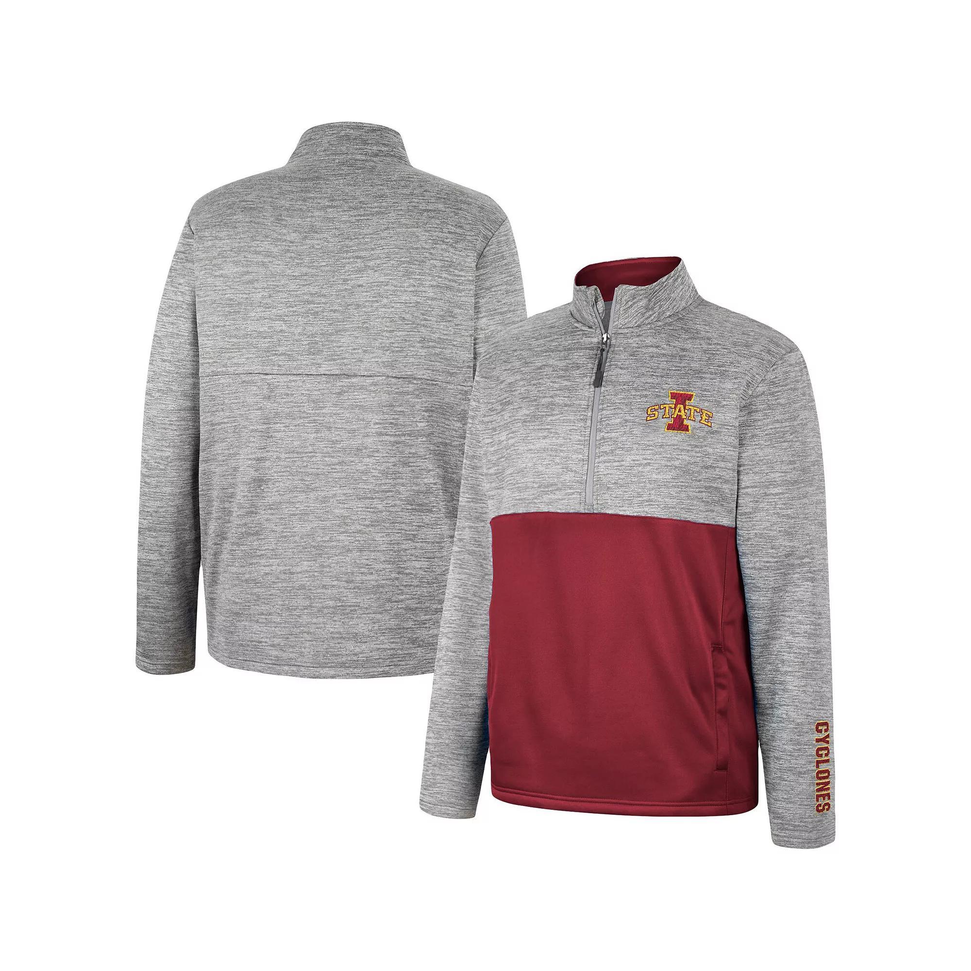Men's Colosseum Gray Iowa State Cyclones John Half-Zip Jacket,  Product Image