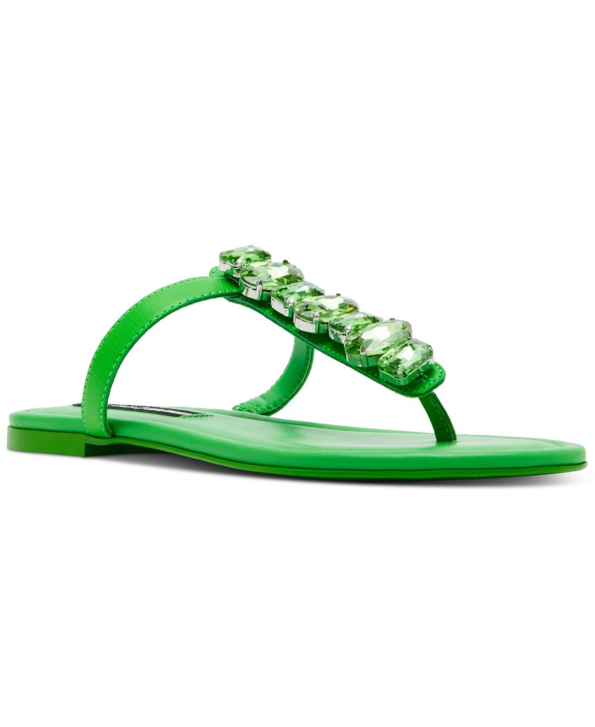 Jessica Rich x Steve Madden Womens Gemma Embellished T-Strap Slingback Sandals Product Image