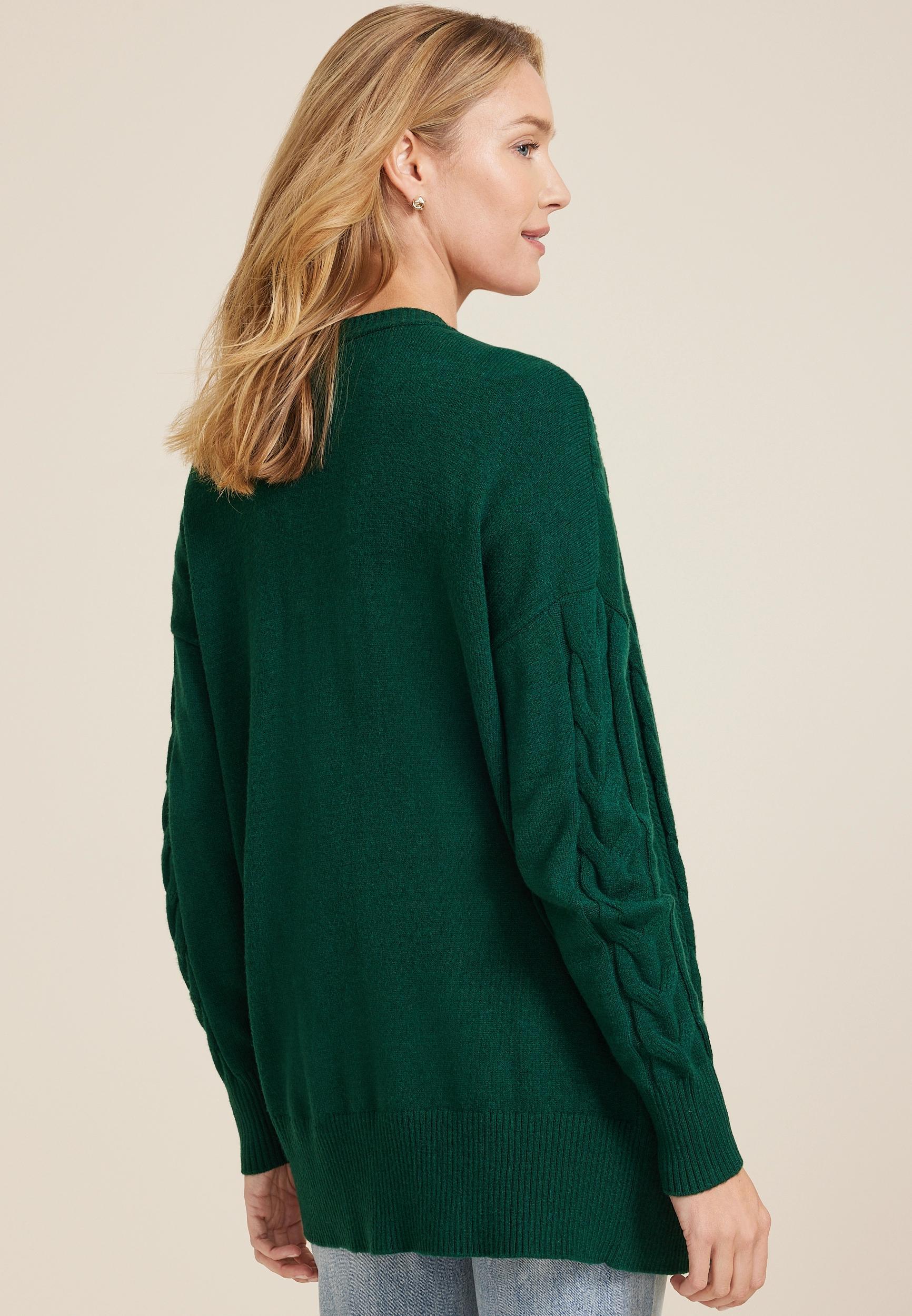 Cable Stitch Open Front Cardigan Product Image