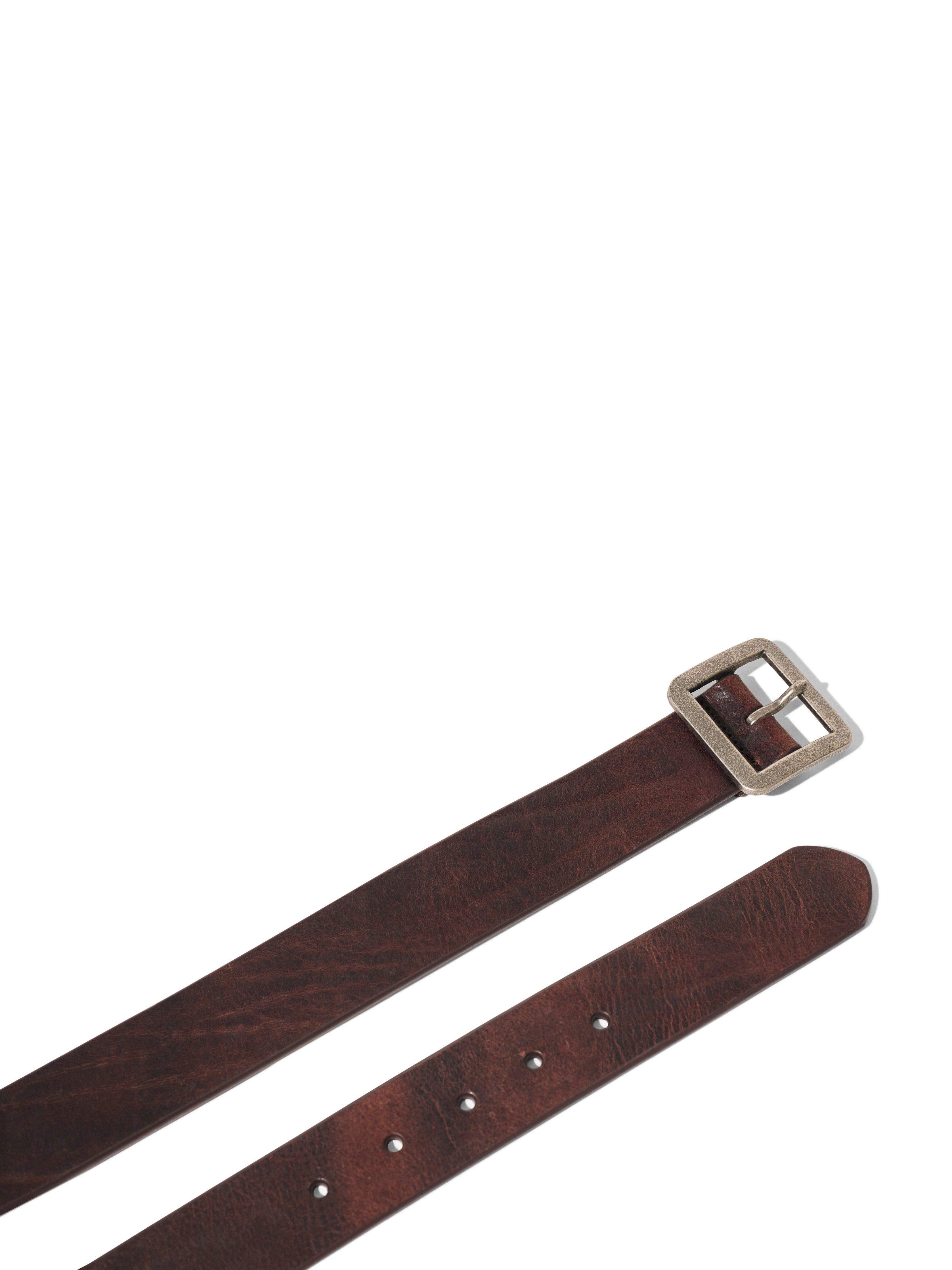 Rugged Leather Belt - Brown Male Product Image