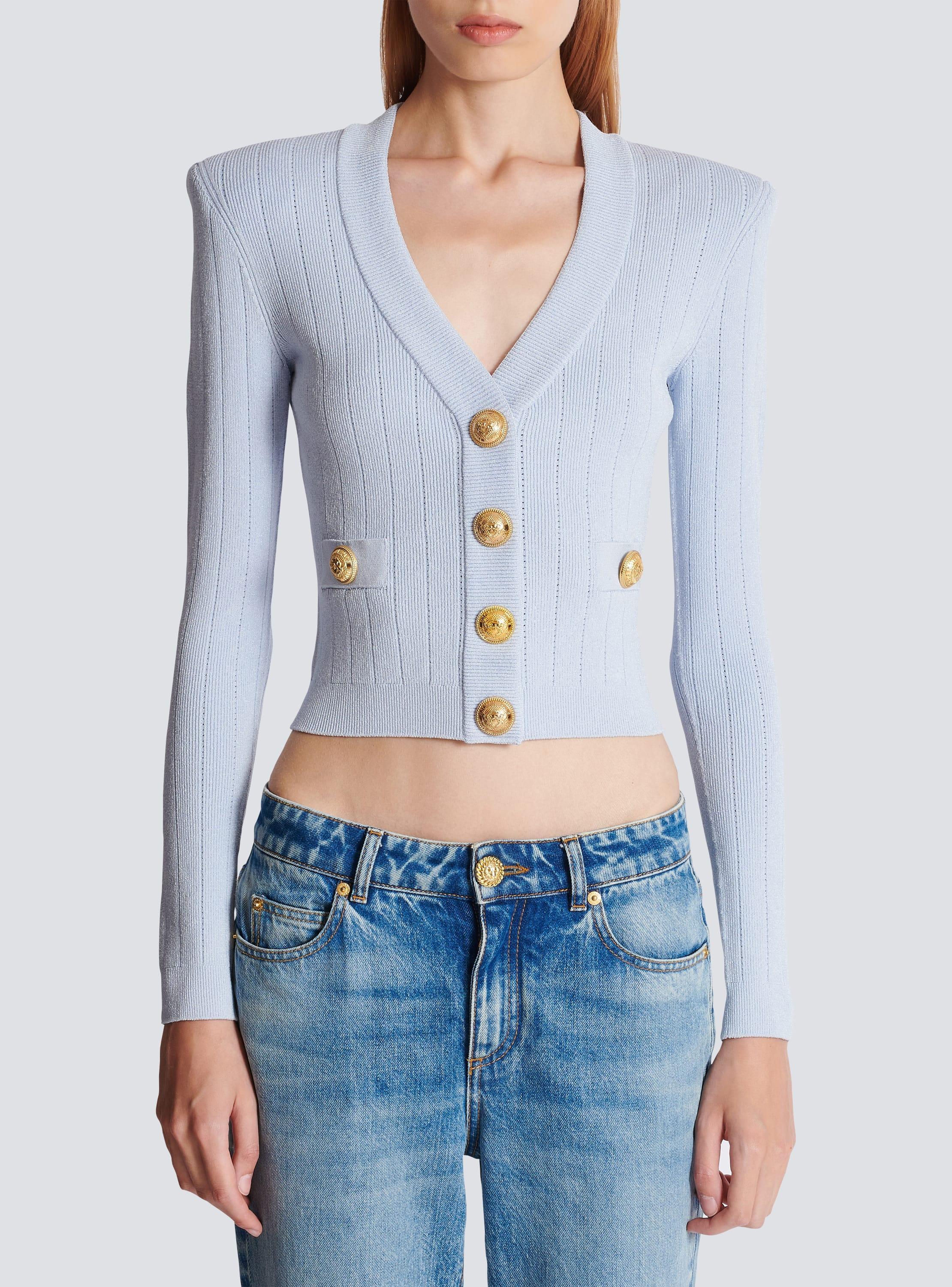 Cropped knit cardigan Product Image