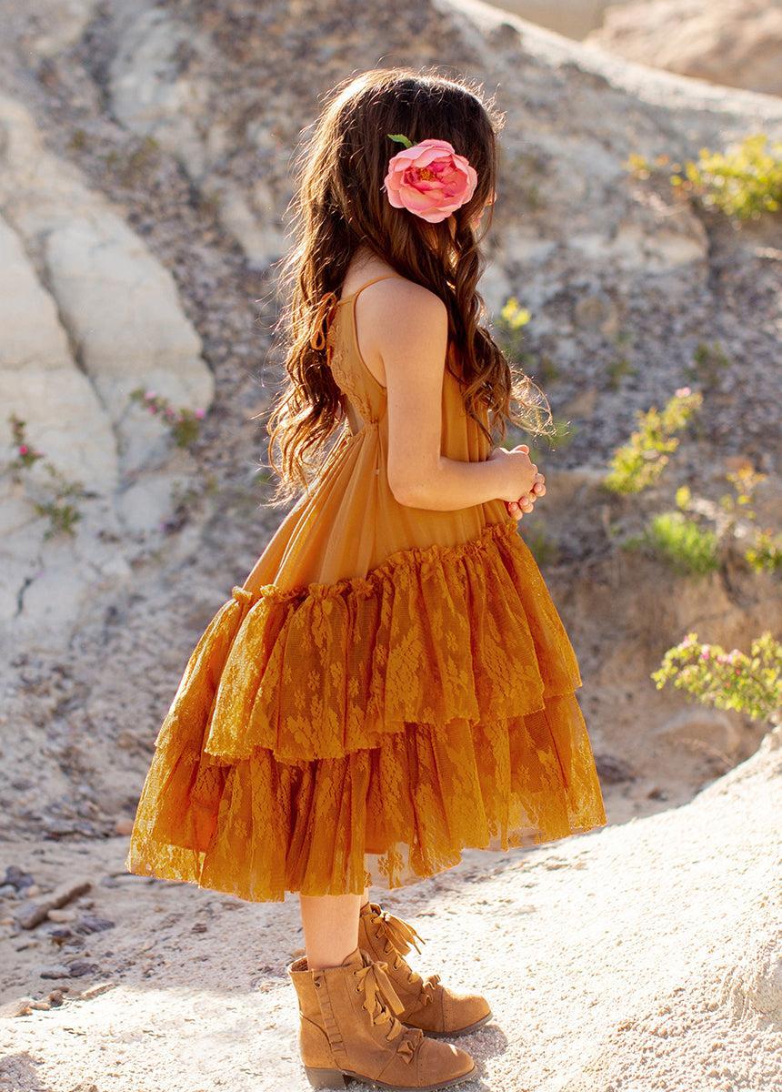 Catrina Dress in Marigold Girls Product Image