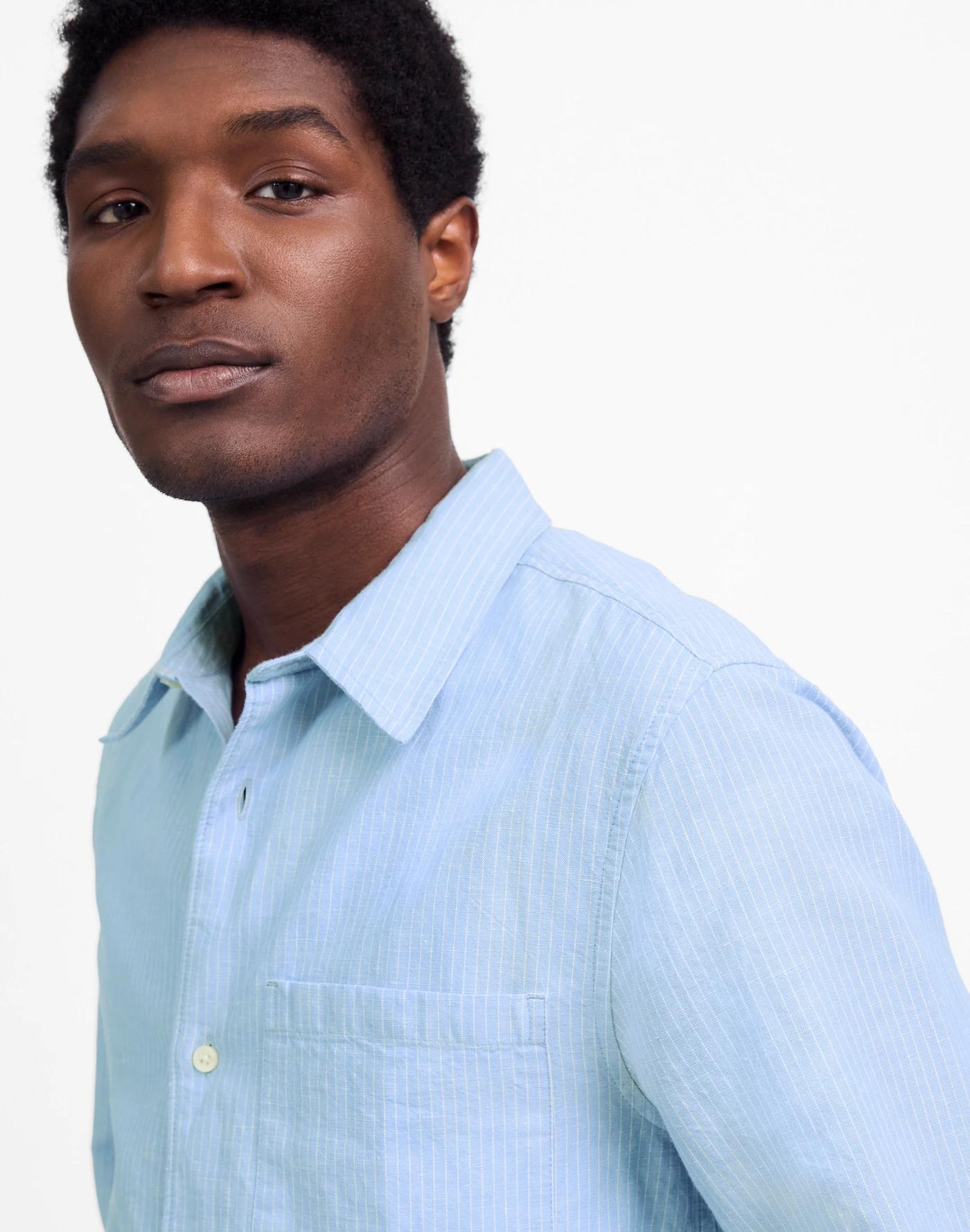 Button-Up Shirt in Cotton-Linen Blend Product Image