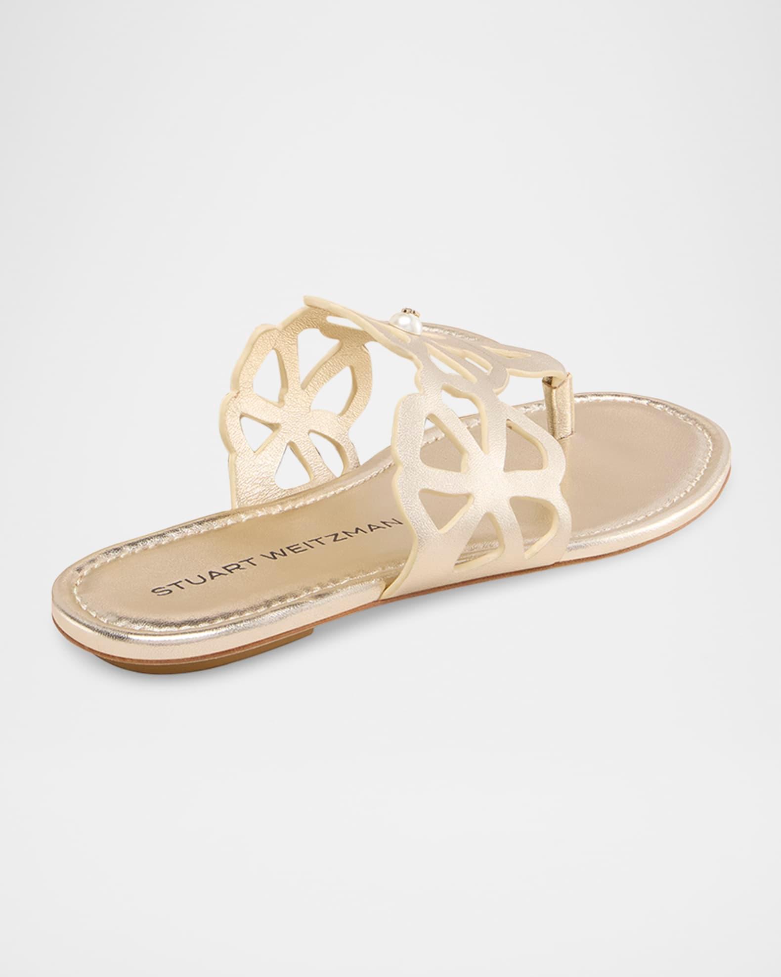 Jasmine Metallic Cutout Thong Sandals Product Image