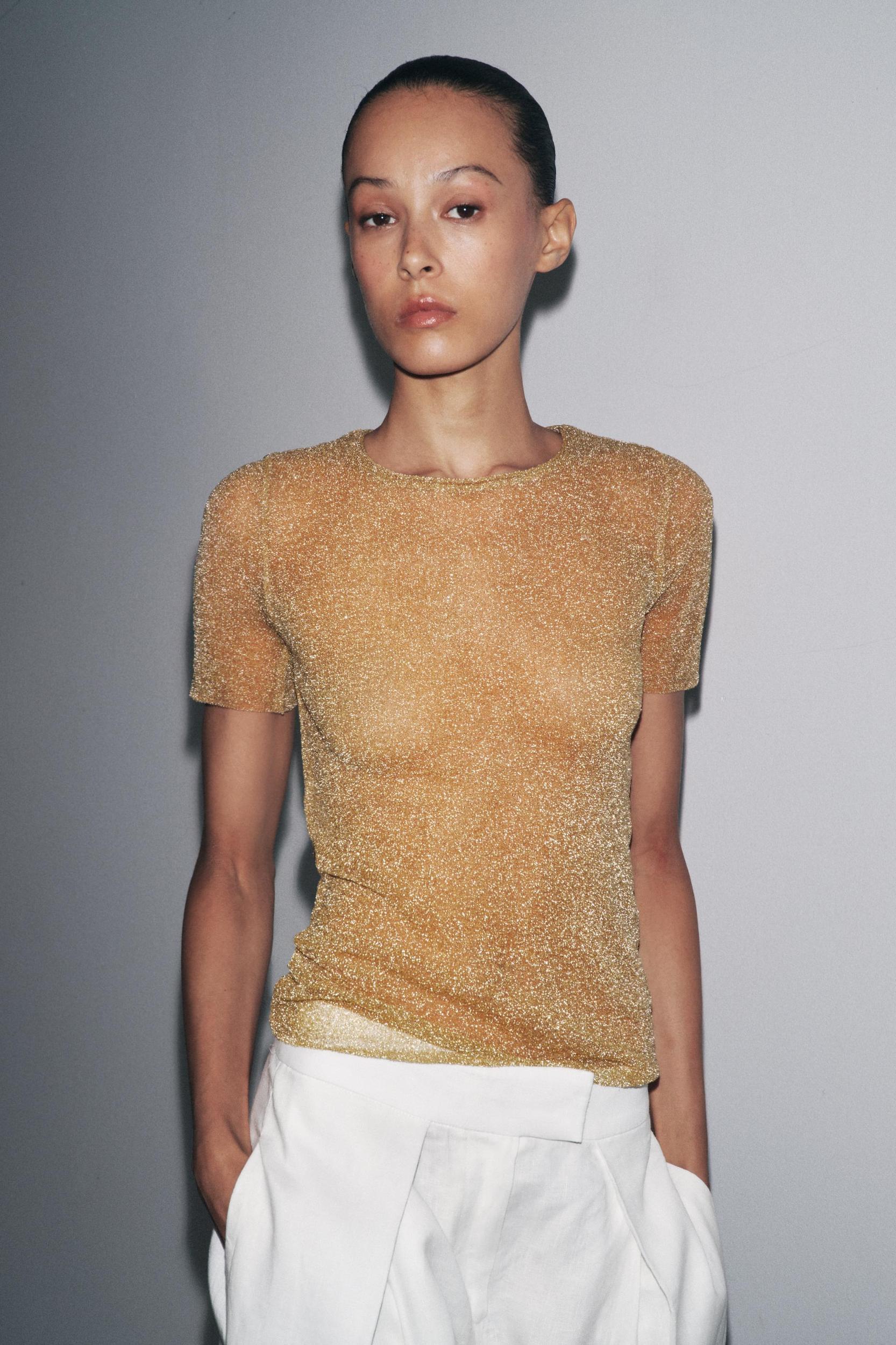 METALLIC SHORT SLEEVE T-SHIRT Product Image