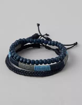 AEO Blue Bead & Wrap Bracelets 3-Pack Product Image