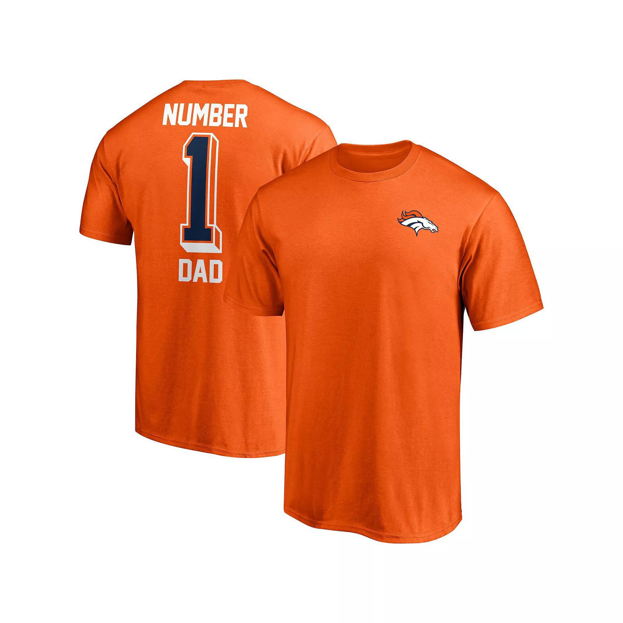 Men's Fanatics Branded Orange Denver Broncos Team #1 Dad T-Shirt,  Product Image