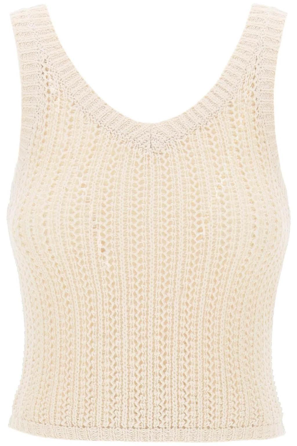 MAX MARA Arrigo Knit Cotton-blend Tank Top In Ivory Product Image