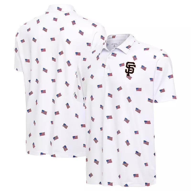 Men's Antigua White San Francisco Giants  Americana Polo, Size: XL Product Image