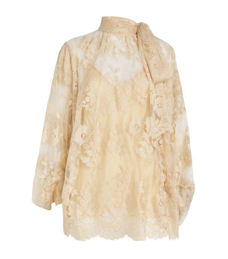 Illustration Lace Blouse In Nude & Neutrals Product Image