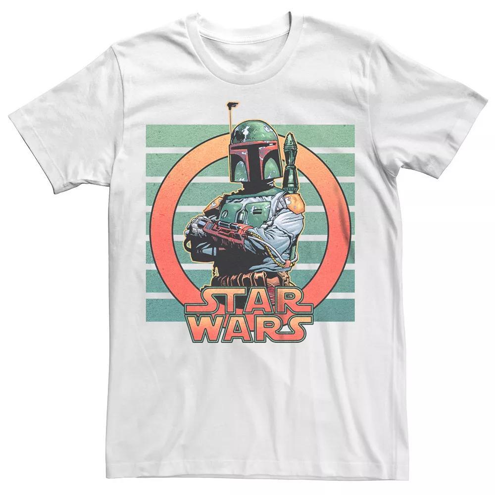Men's Star Wars Empire Strikes Back Boba Fett Stripes Circle Portrait Graphic Tee,  Product Image
