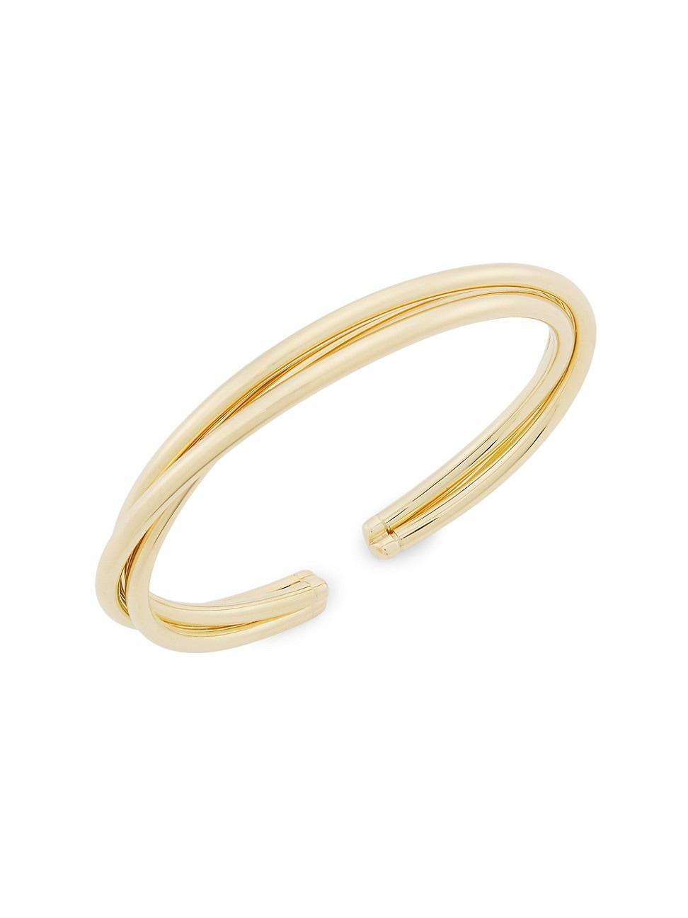 Womens 14K Yellow Gold Three-Band Cuff Product Image