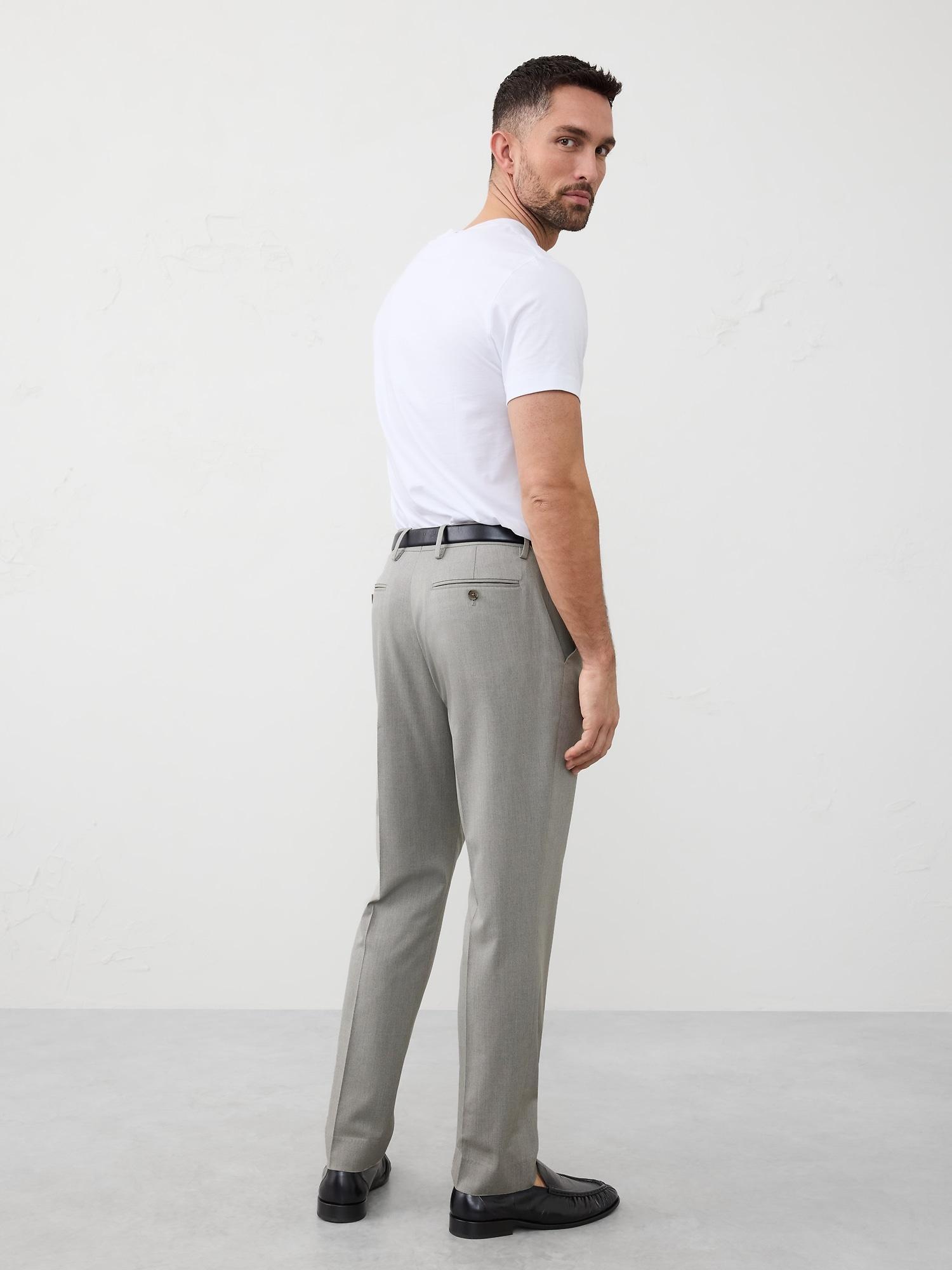Tailored-Fit Textured Taupe Suit Trouser Product Image