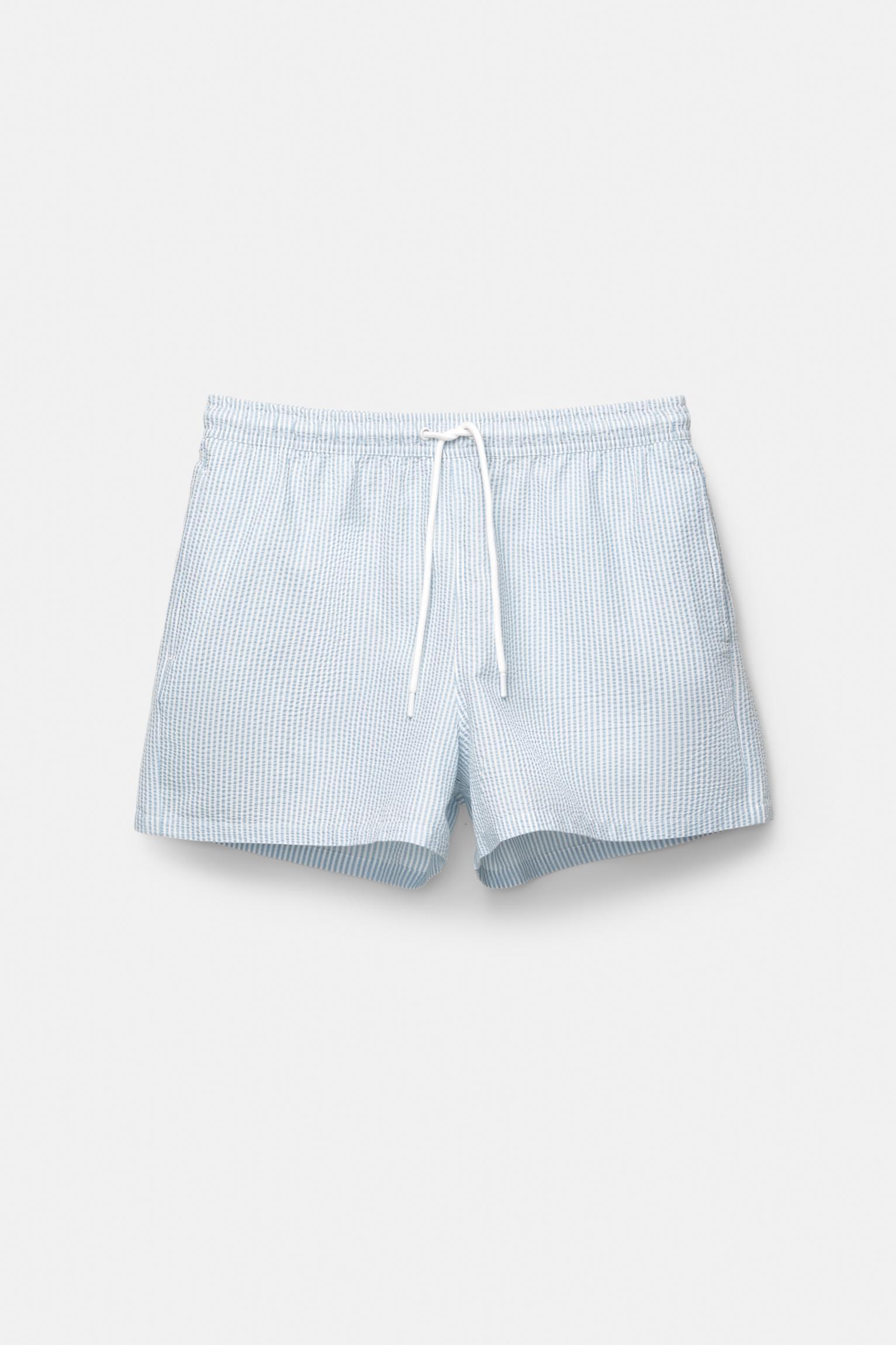 Striped seersucker swimming trunks Product Image