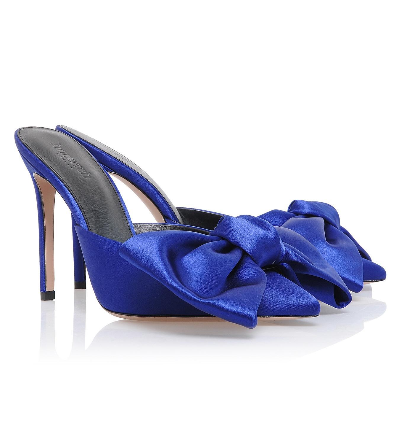 Beaubelle Cobalt Blue Oversized Bow Mules Product Image