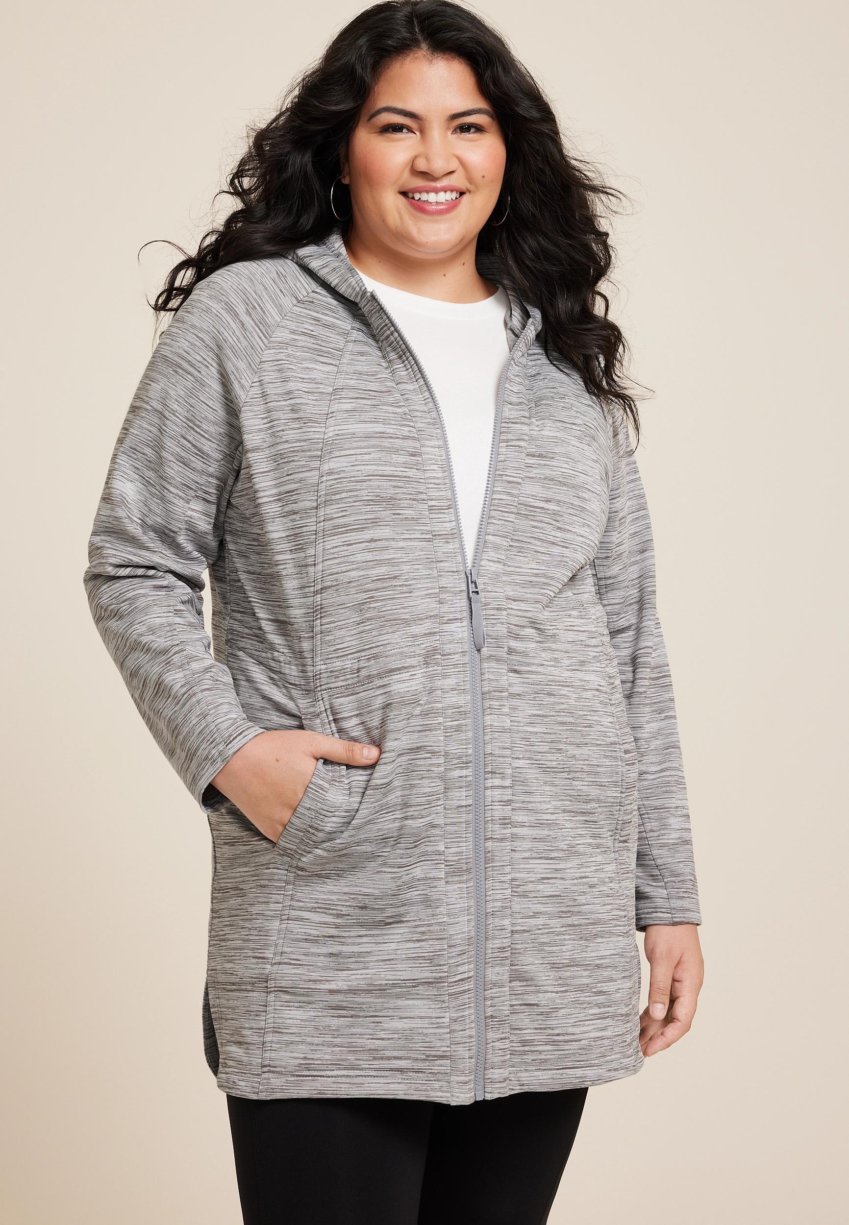 Maurices Plus Size Womens Athleisure Knit Long Jacket Size 3X Product Image