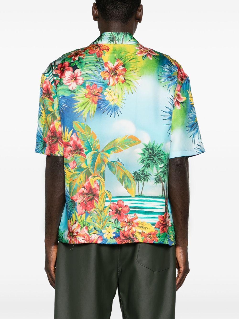 floral-print silk shirt Product Image