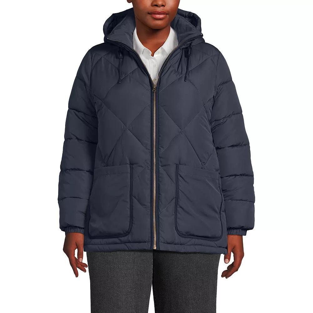 Plus Lands' End FeatherFree Insulated Hooded Quilted Jacket, Women's,  Product Image