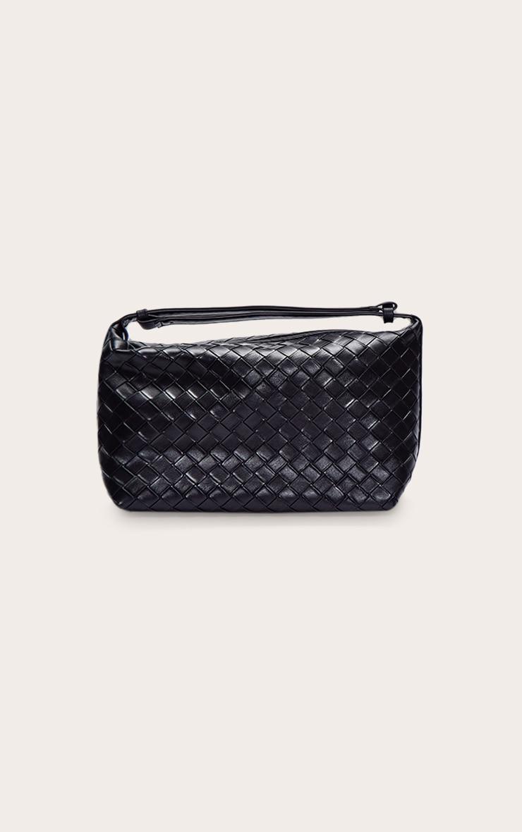 Black Weave Adjustable Handle Handbag Product Image