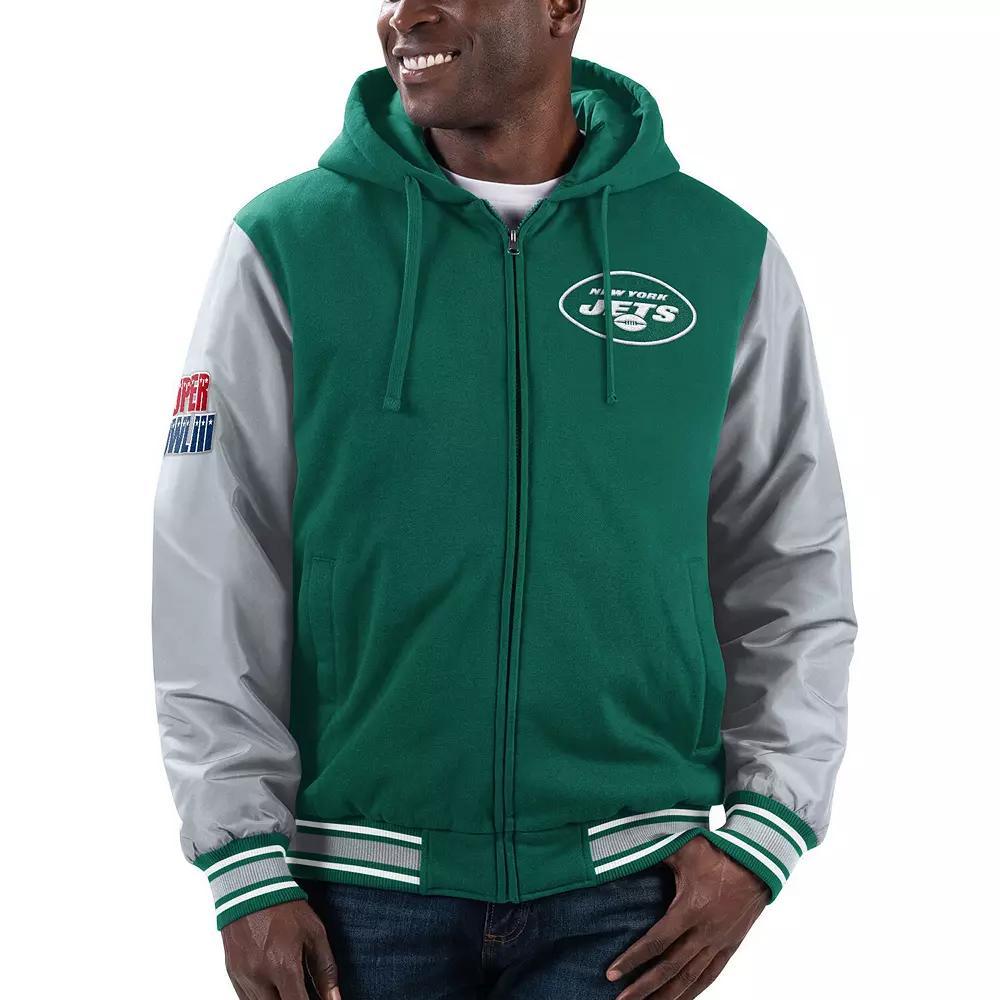 Men's G-III Sports by Carl Banks Green/Gray New York Jets Player Option Full-Zip Hoodie, Size: Large Product Image