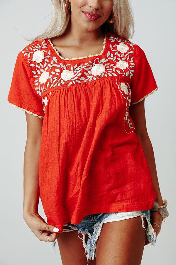 Non-Stop To Paradise Embroidered Top Product Image