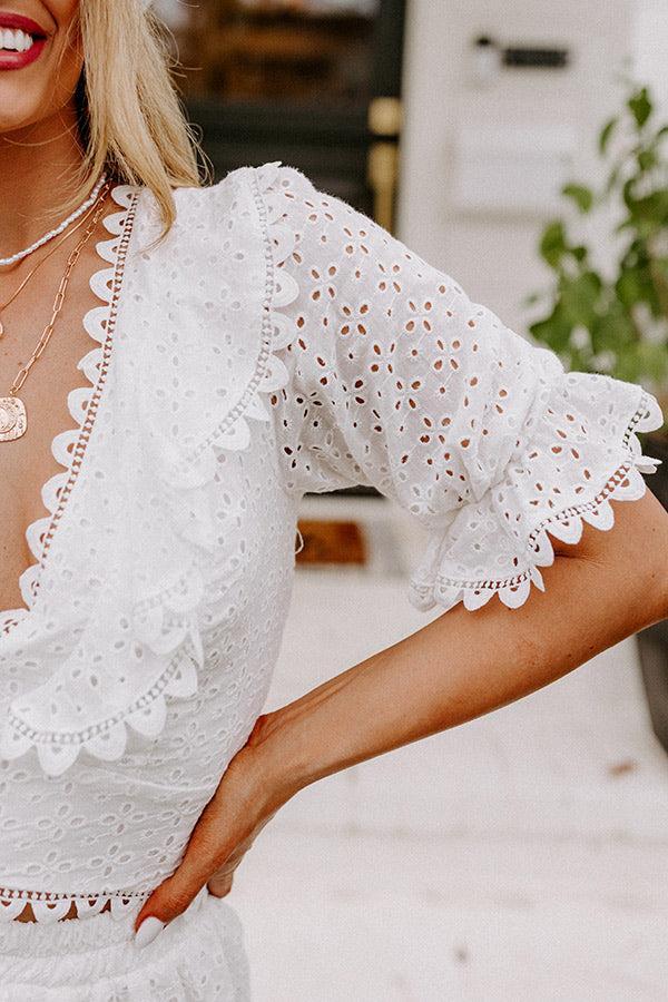 Romantic Story Eyelet Crop Top Product Image