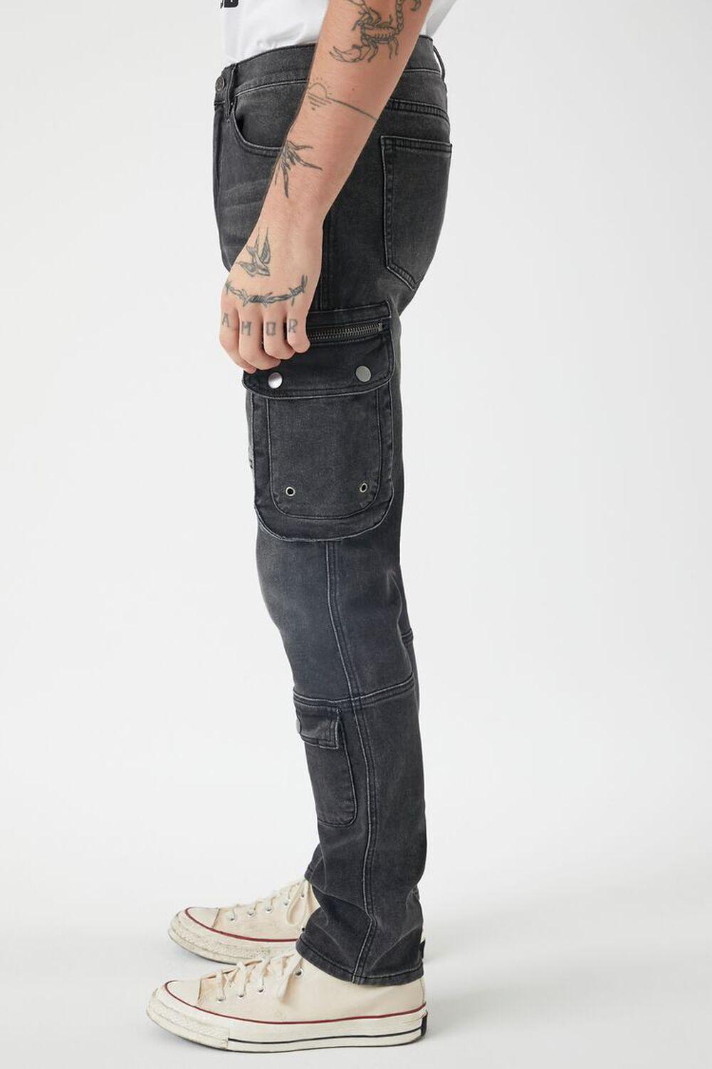 Slim-Fit Mid-Rise Cargo Jeans | Forever 21 Product Image