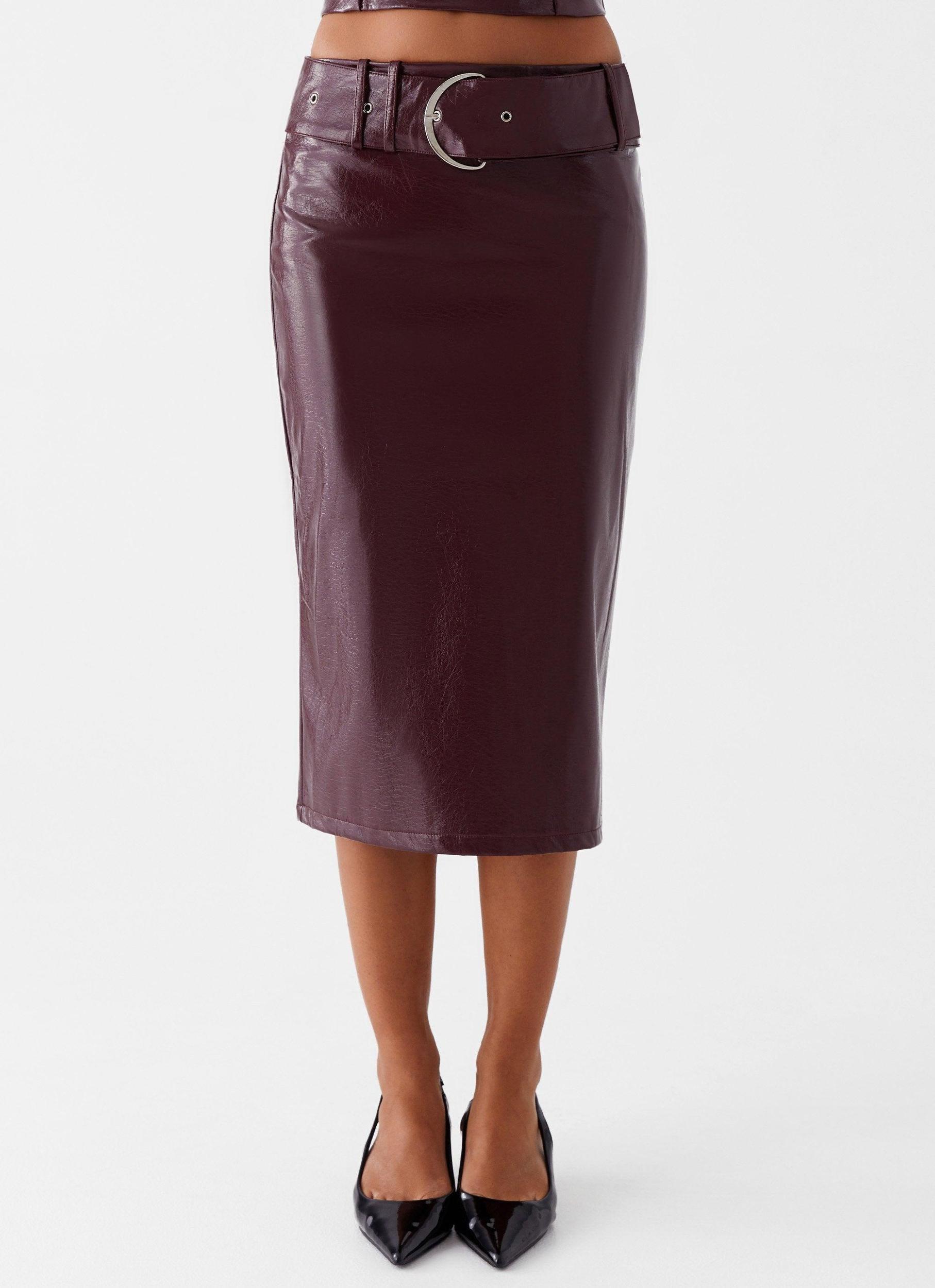 Wynnie Midi Skirt - Cherry Red Product Image
