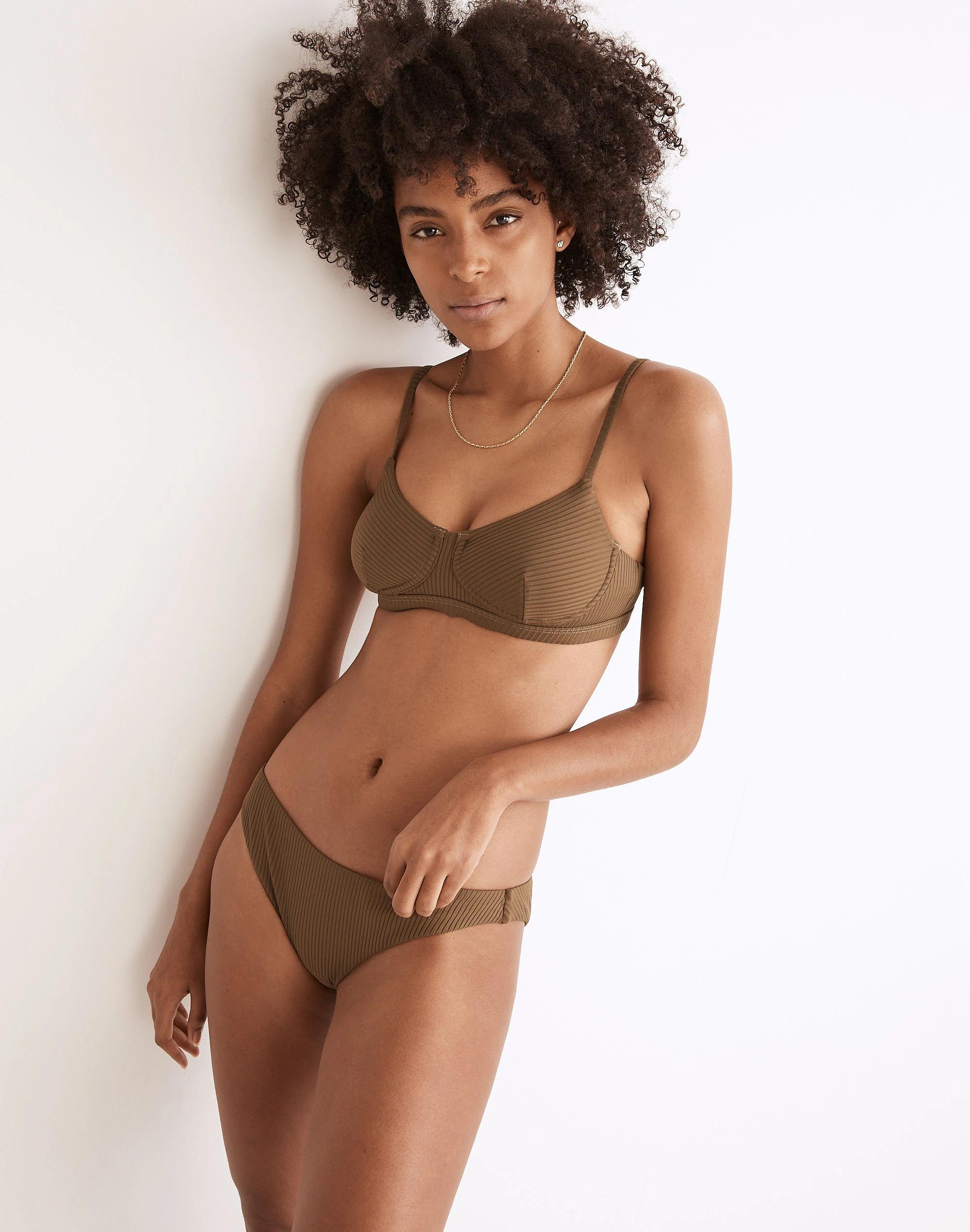 Madewell Second Wave Ribbed Classic Cheeky Bikini Bottom Product Image