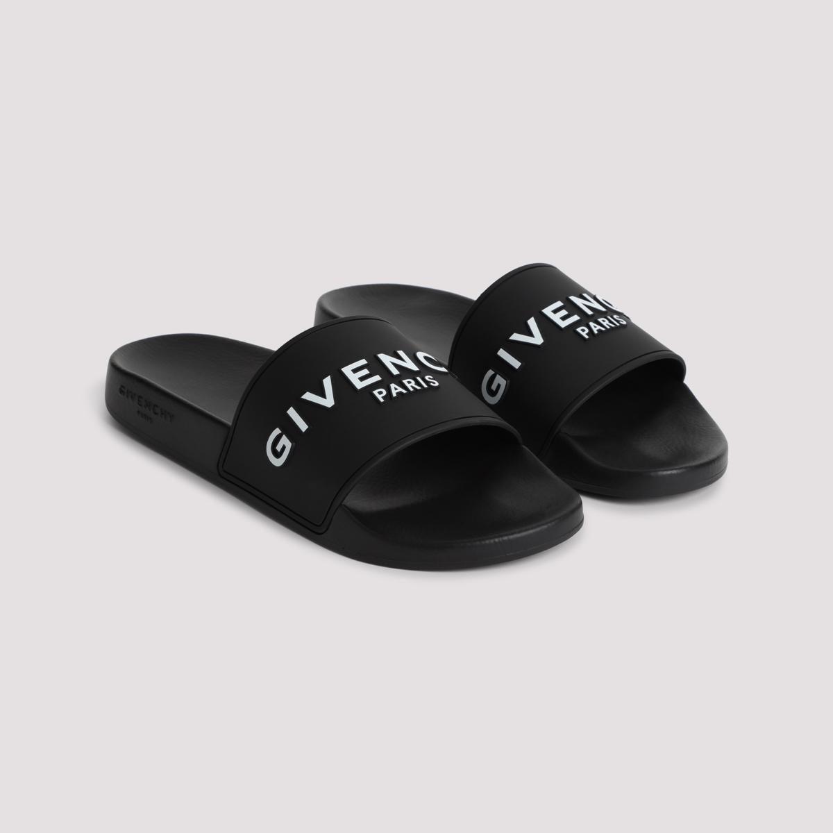 Black Logo-Print Pool Slides Product Image