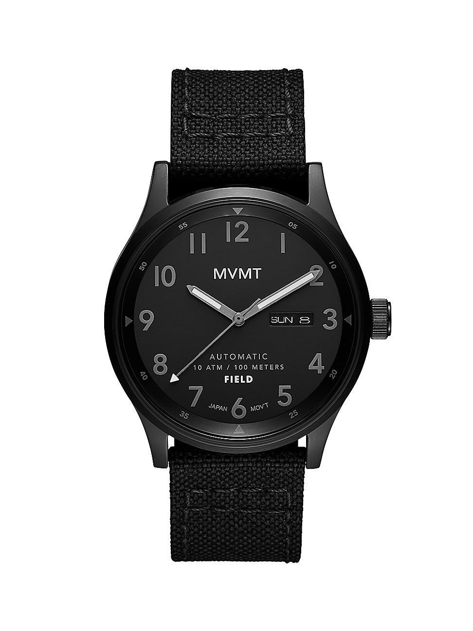 Mvmt Mens Field Automatic Black Canvas Strap Watch 42mm Product Image