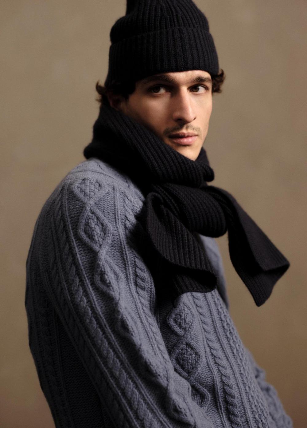 Aran Cable Wool Crew Neck Sweater Product Image