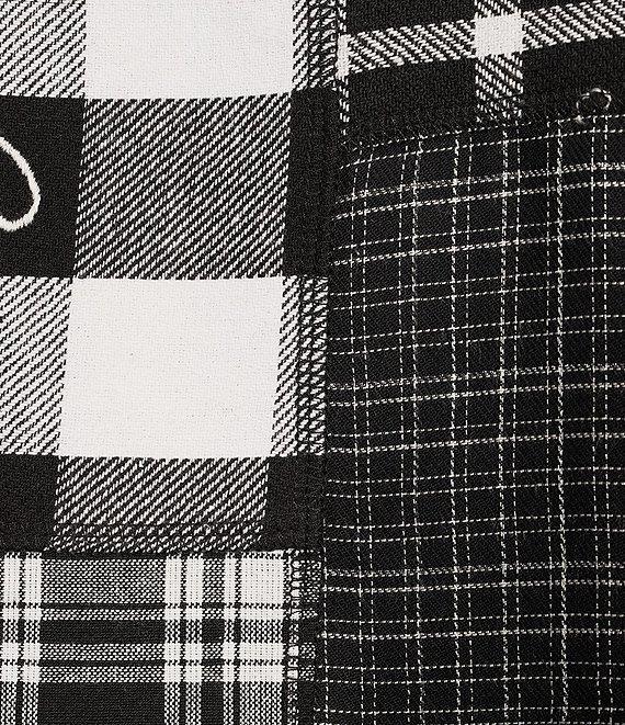 Tru Luxe Mixed Plaid Collar Long Sleeve Shirt Product Image