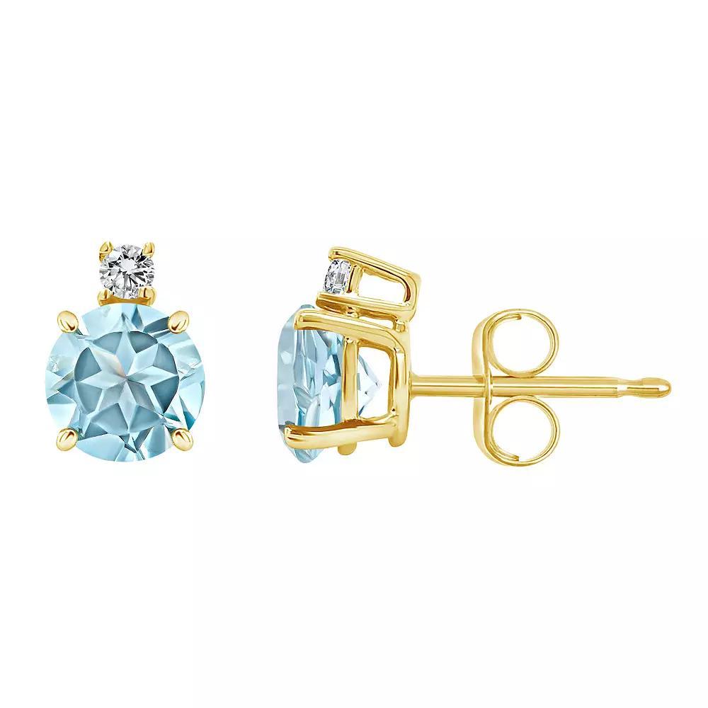 Celebration Gems 14K White Gold Amethyst & Diamond Accent Stud Earrings, Women's, 14k Gold Product Image