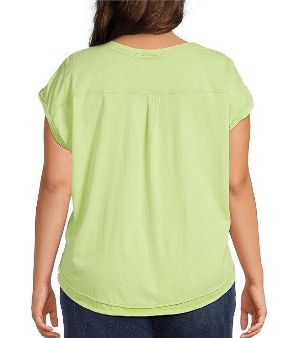 Westbound Plus Size Twist Sleeve Crew Neck Top Product Image