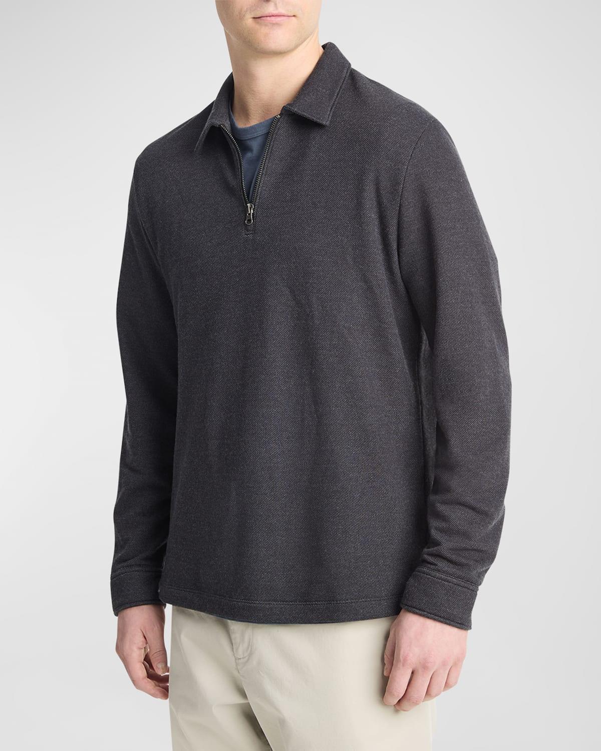 Mens Diagonal Terry Quarter-Zip Polo Shirt Product Image