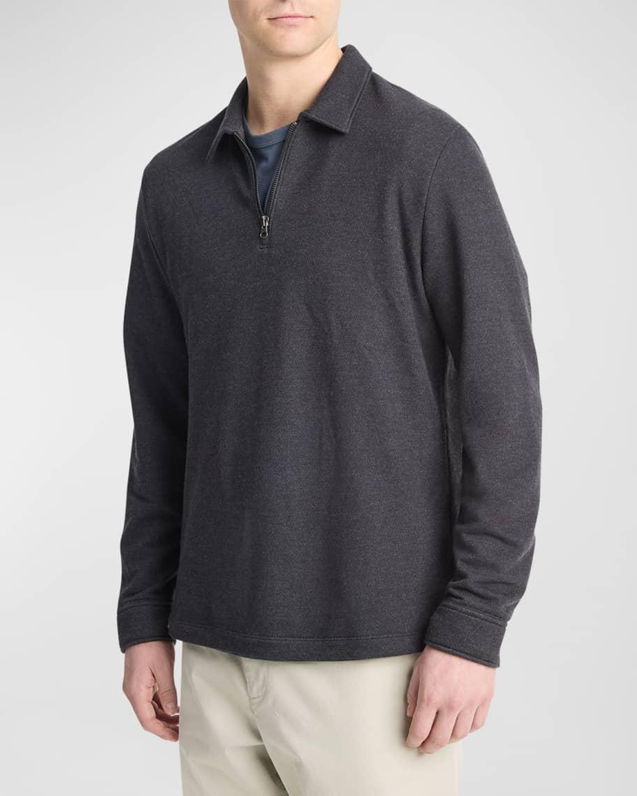 Mens Diagonal Terry Quarter-Zip Polo Shirt Product Image