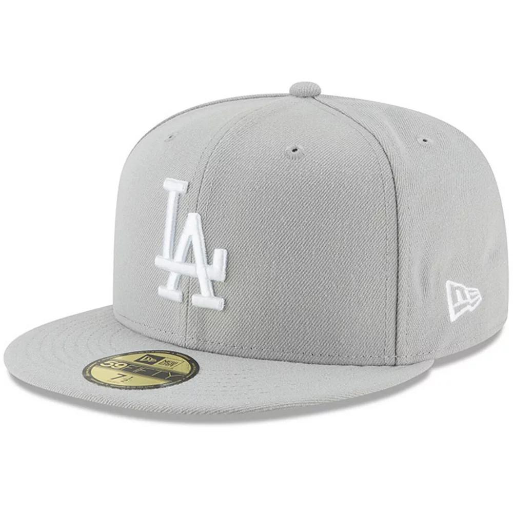 Men's New Era Gray Los Angeles Dodgers Fashion Color Basic 59FIFTY Fitted Hat, Size: 7 3/4, Grey Product Image