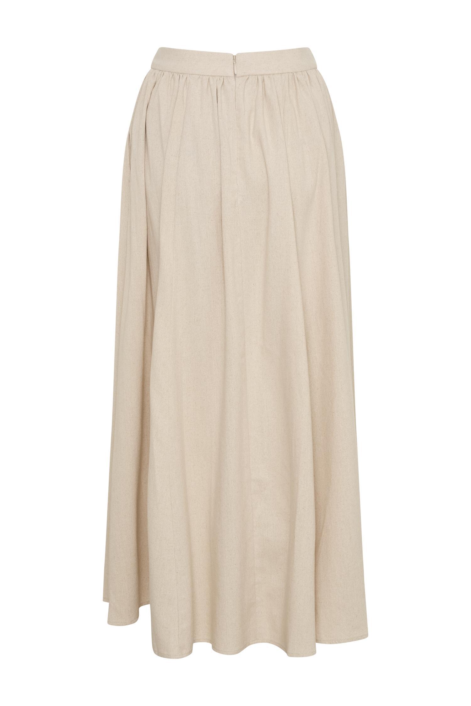 Clarence Linen A-Line Maxi Skirt - Natural Product Image