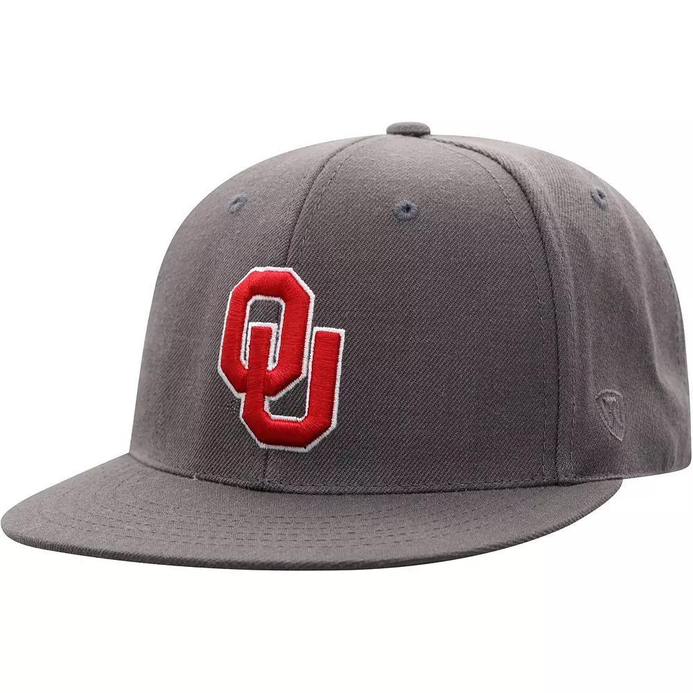 Men's Top of the World Charcoal Oklahoma Sooners Team Color Fitted Hat, Size: 8 Product Image